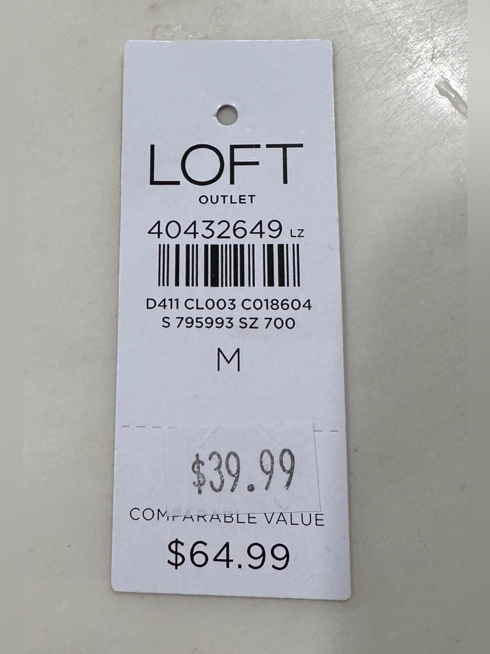 NWOT attached LOFT cocoa-colored cotton top - Picture 5 of 5